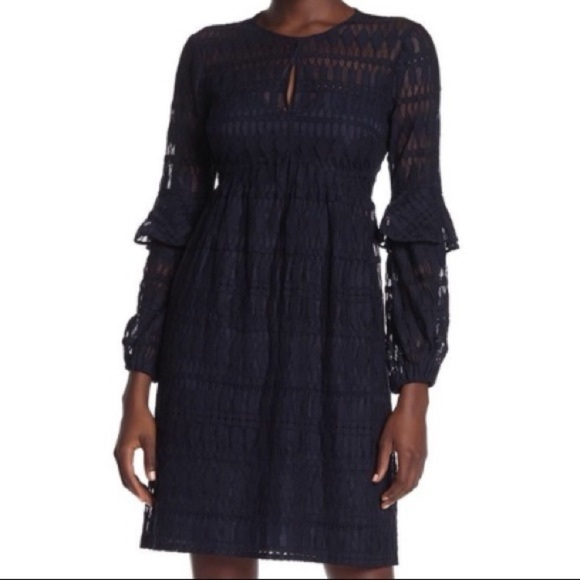 Trunk Turk Women’s Size 2 Wynton Navy Blue Lace Lined Dress New With Tags - Picture 1 of 14